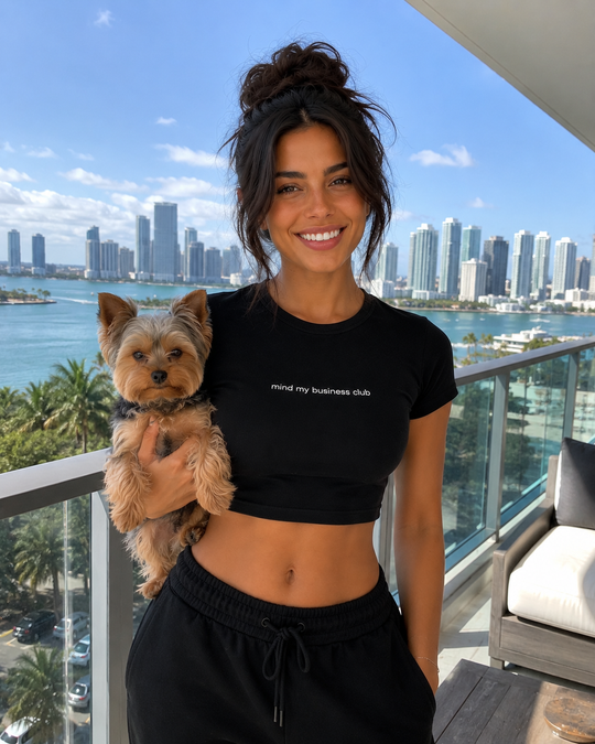 Mind My Business Club Crop Tee